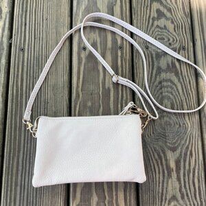 White Leather Cross Body Purse